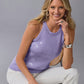 Sequin High Neck Sweater Tank Lavender