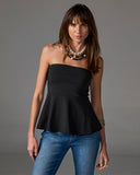 So Sexy Peplum Tube Top Proper Black