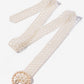 All-Over Pearl Buckle Belt White
