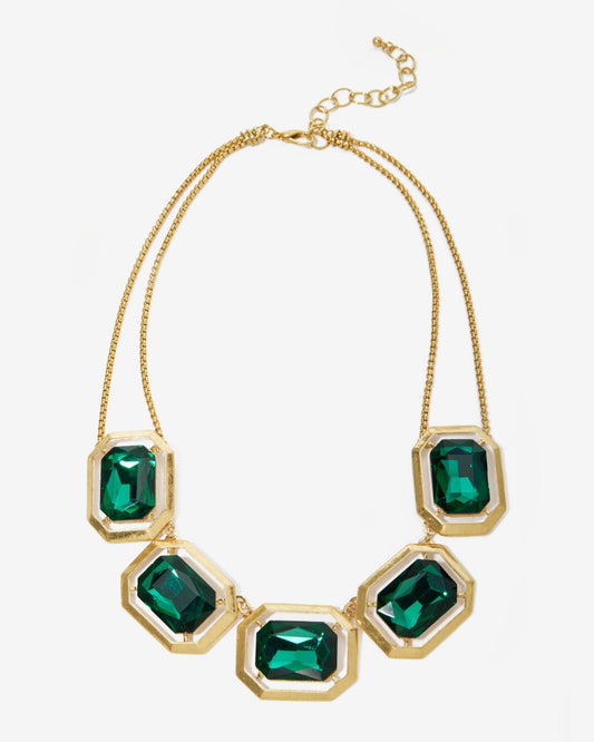 Gem Gold Necklace Emerald