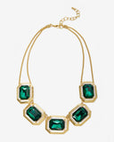 Gem Gold Necklace Emerald