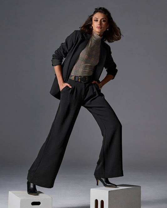Malibu Wide Leg Effortless Drape Trouser Pant Black