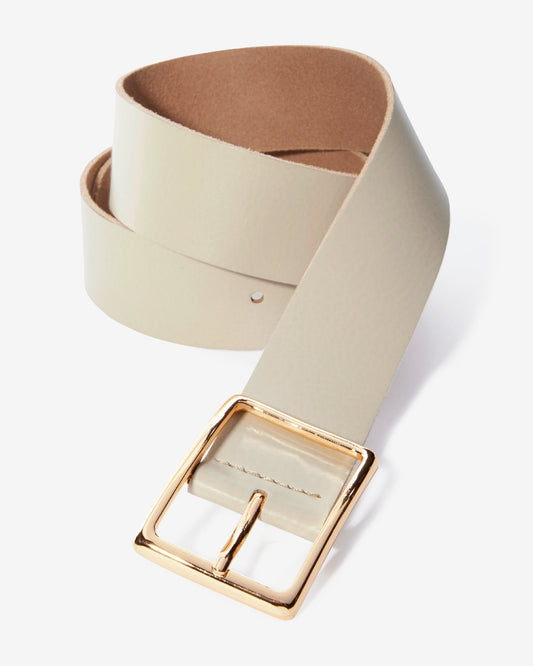Modern Classic Leather Belt Ecru