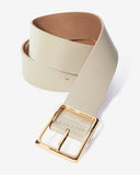 Modern Classic Leather Belt Ecru