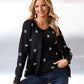 Pearl and Rhinestone Embellished Cardigan Black