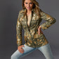 Floral Sequin Embellished Utility Jacket Olive Night