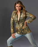 Floral Sequin Embellished Utility Jacket Olive Night