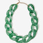 Marbled Acrylic Chain Necklace Green