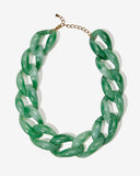 Marbled Acrylic Chain Necklace Green