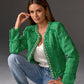 Pearl Trim Tweed Jacket Green