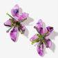 Marbled Flower Stud Earring Purple Multi