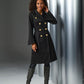 Peplum Double Breasted Coat Black