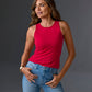 So Sexy High Neck Tank Knit Top True Red