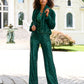 Malibu Sequin Wide Leg Pant Deep Emerald