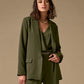 Relaxed Single Button Blazer Olive
