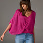 Metallic Twist Sweater Poncho Blossom