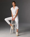 Cotton Comfort Drawstring Pocket Jogger White