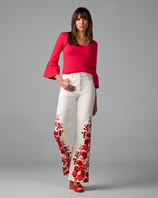 Malibu High Rise Print Wide Leg Jean City Chic