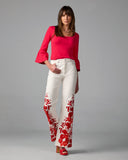 Malibu High Rise Print Wide Leg Jean City Chic