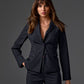 Essential Pinstripe Blazer Gray/Blue
