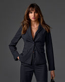 Essential Pinstripe Blazer Gray/Blue