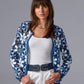 Crochet Cardigan Navy/White
