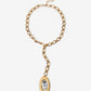 Gold Lariat Crystal Pendent Necklace Gold Plate