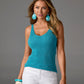 Metallic V Neck Sweater Tank Bachelor Button