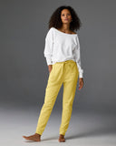 Cotton Comfort Drawstring Pocket Jogger Pale Banana