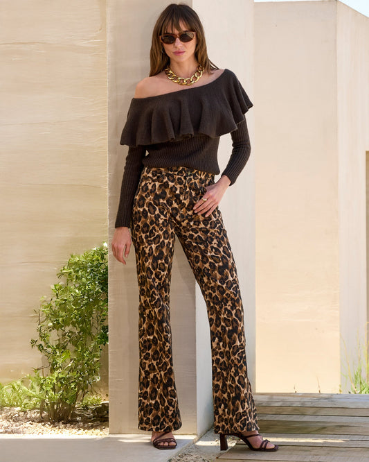 Malibu High Rise Print Palazzo Jean Painted Spots