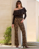 Malibu High Rise Print Palazzo Jean Painted Spots