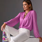 So Chic Chiffon Sleeve Surplice Top Bodacious