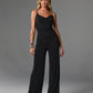Malibu Slinky Knit Pleated Wide Leg Pant Black