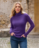 Ribbed Turtleneck Sweater Royal Purple
