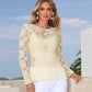 Embellished Crochet Fringe Pullover Natural
