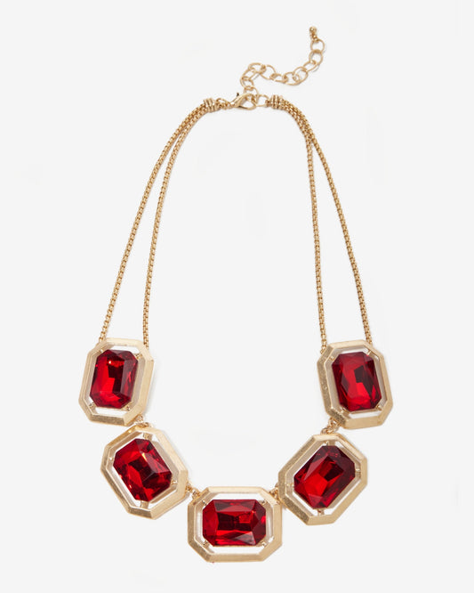 Gem Gold Necklace Ruby