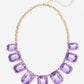 Two-Toned Gem Necklace Purple