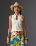 Beyond Travel Sleeveless Collared Top Ivory Coast