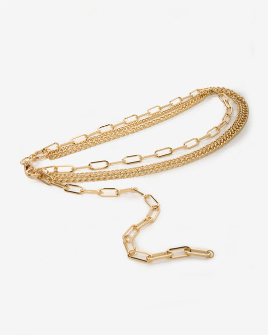 Layered Chain Belt Gold