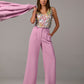 Malibu Wide Leg Effortless Drape Trouser Pant Pink Lavender