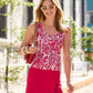 Beyond Travel Sleeveless Blouson Print Top Picnic Paisley