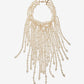 Pearl Layered Drop Necklace Off White