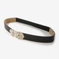 Crystal Embellished Elastic Waist Belt Black