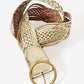 Metallic Braided Buckle Belt Gold