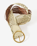 Metallic Braided Buckle Belt Gold