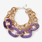Chunky Chain Layered Necklace Purple Multi