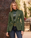 Modern Double-Breasted Blazer Olive Night