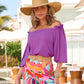 So Chic Off The Shoulder Top Iris Orchid