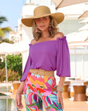 So Chic Off The Shoulder Top Iris Orchid