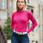 Ribbed Turtleneck Sweater Cabaret Pink